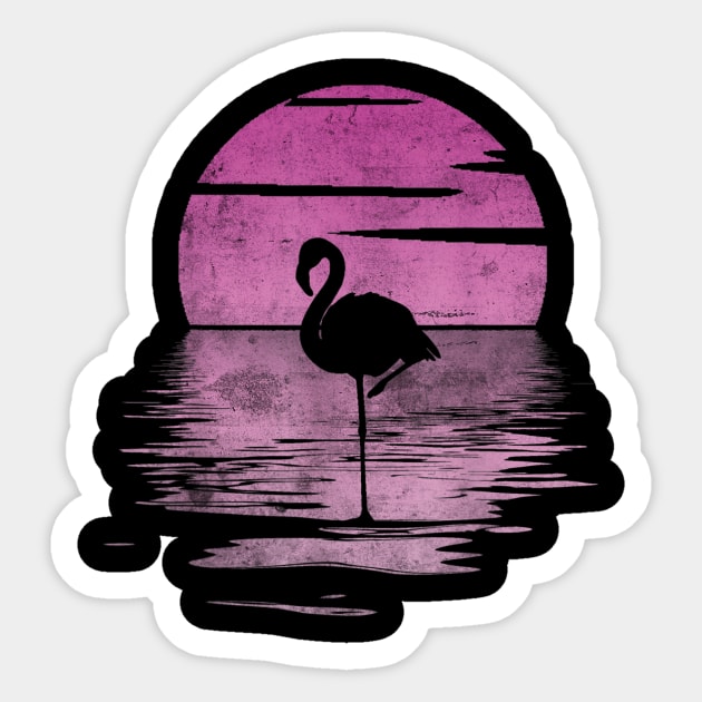 Flamingo Pink Vintage Sticker by Formoon